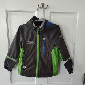 London Fog Green and Gray Kids Raincoat